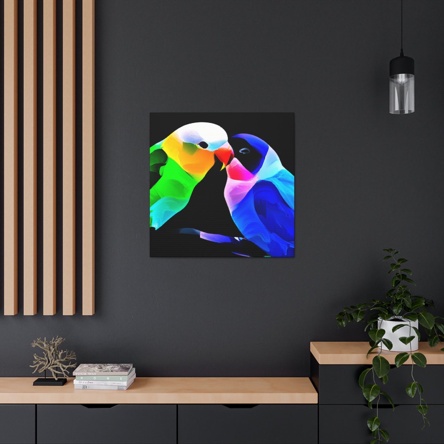 Lovebirds in Moonlight - Canvas