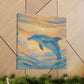 "Dancing Dolphins in Color" - Canvas