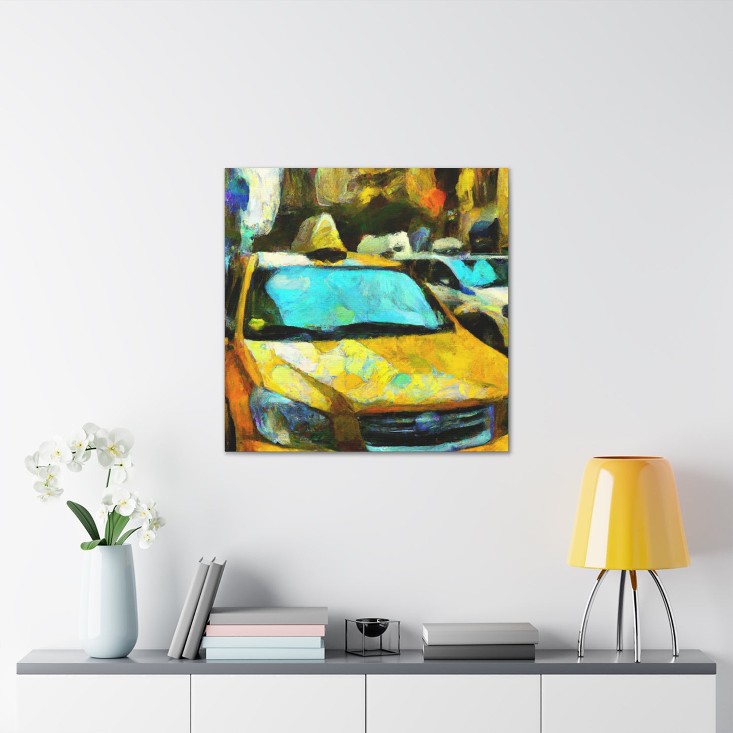 "Taxi at Dusk" - Canvas