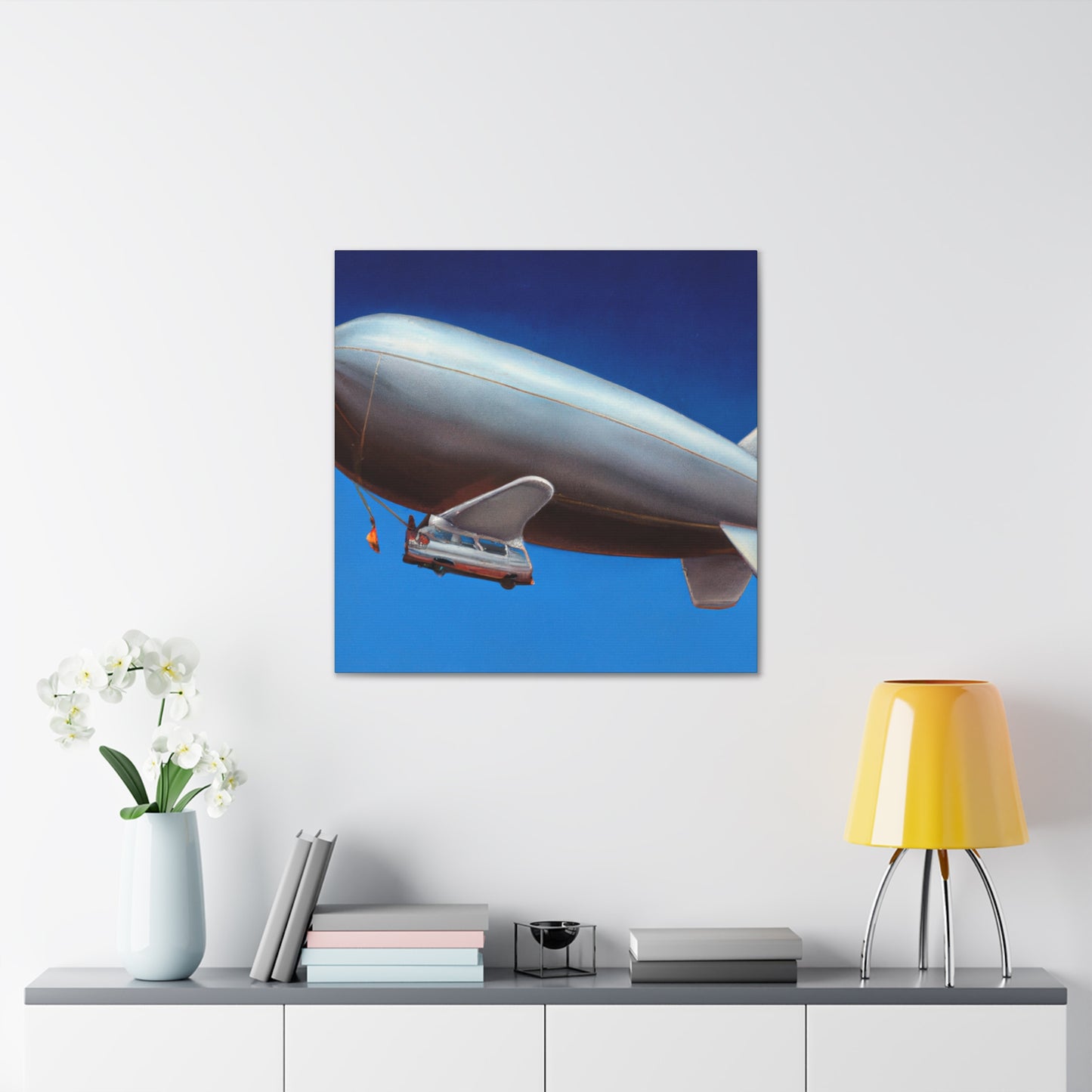 "Floating Through Sky: Blimp" - Canvas