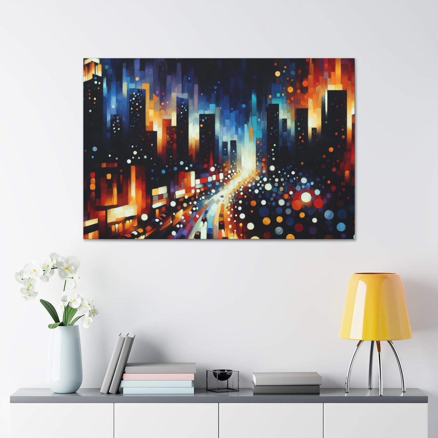 Midnight Metropolis Glow - Canvas