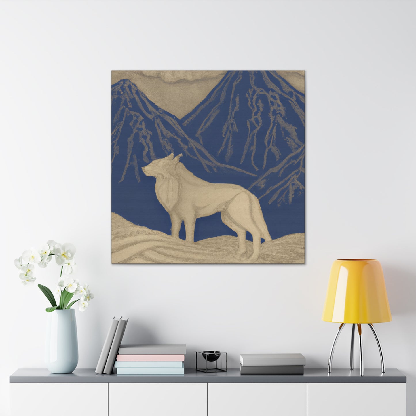 "Wolf in Moonlight Gloaming" - Canvas