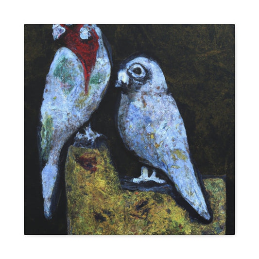 Lovebirds in Flight - Canvas