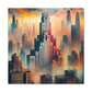 Cityscape Symphony: Gilded Chicago - Canvas