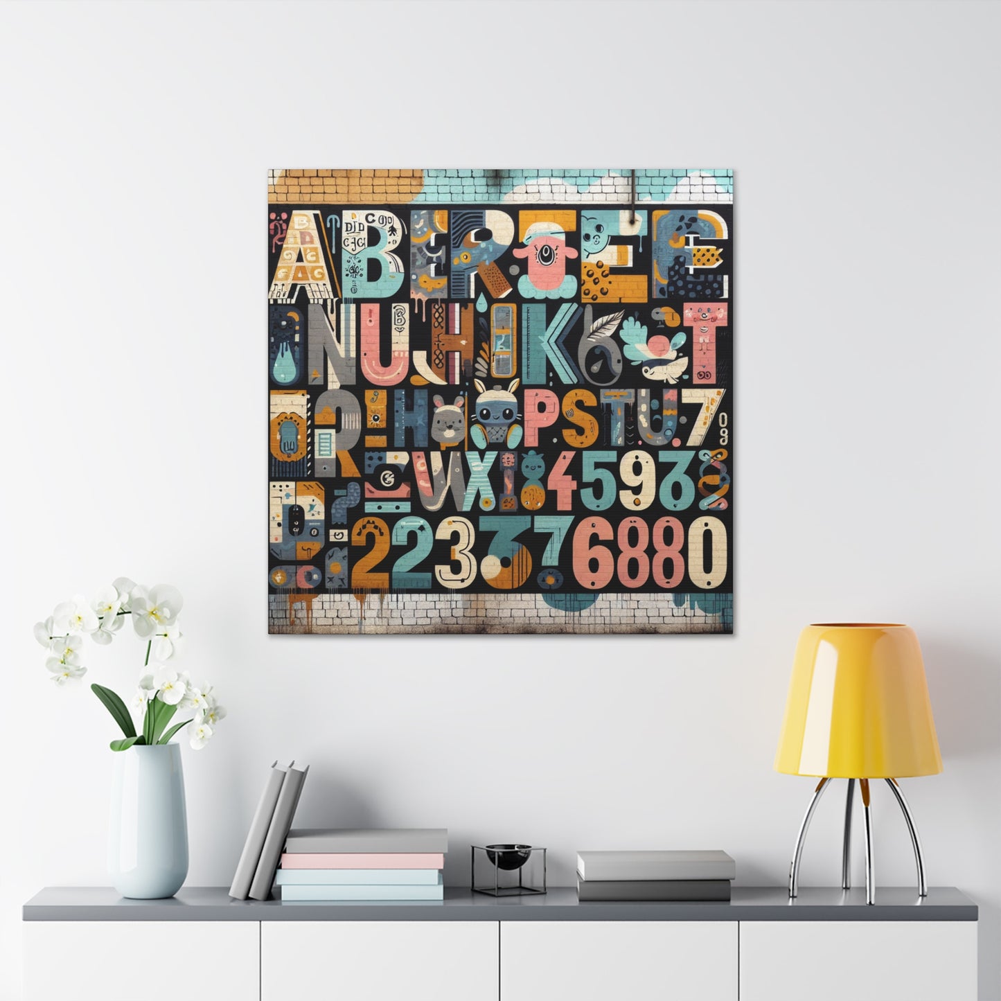 "Whimsical Typography Delight" - Canvas