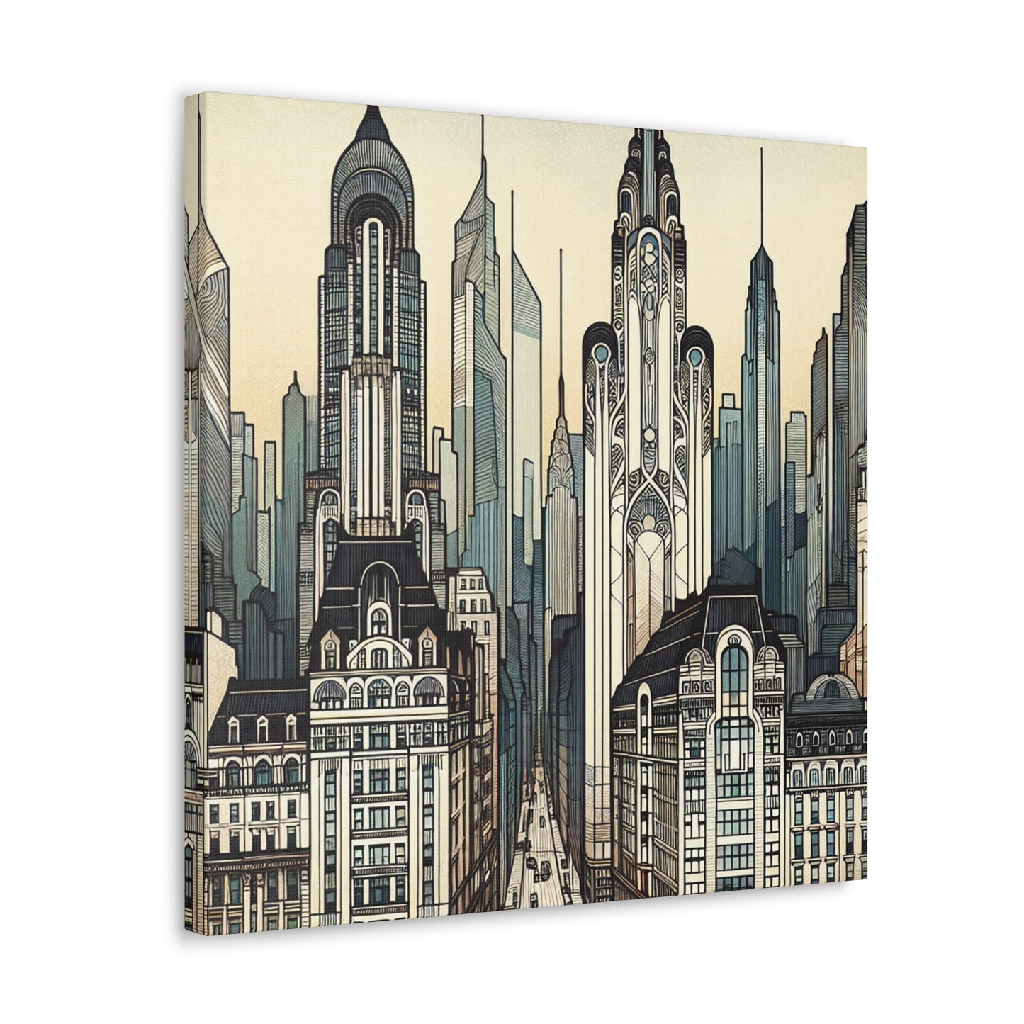 Cityscape Symphony in Bloom - Canvas