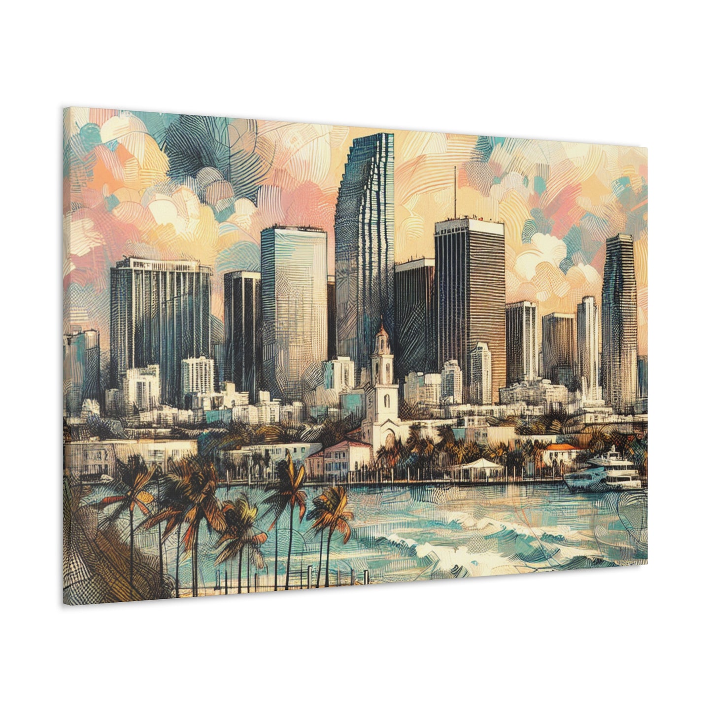 Sunset Serenade in Miami - Canvas