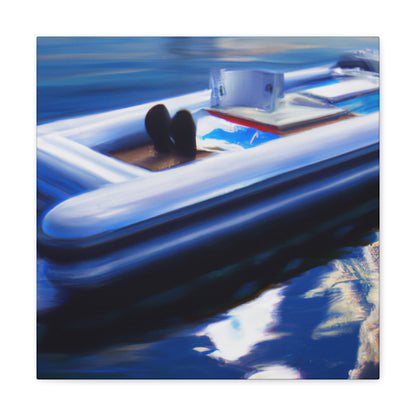 Pontoon Boat Sunrise. - Canvas