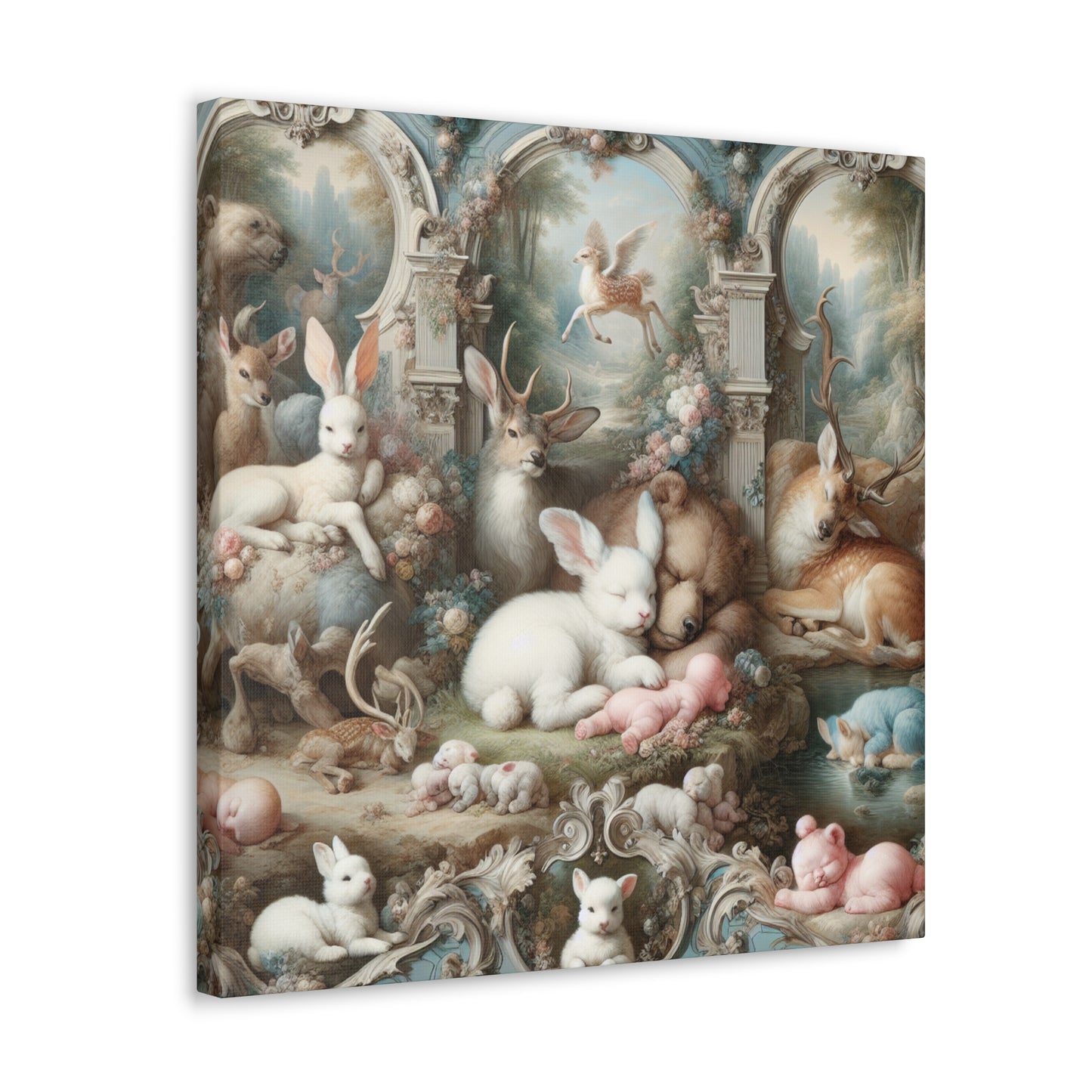 Slumbering Forest Creatures - Canvas