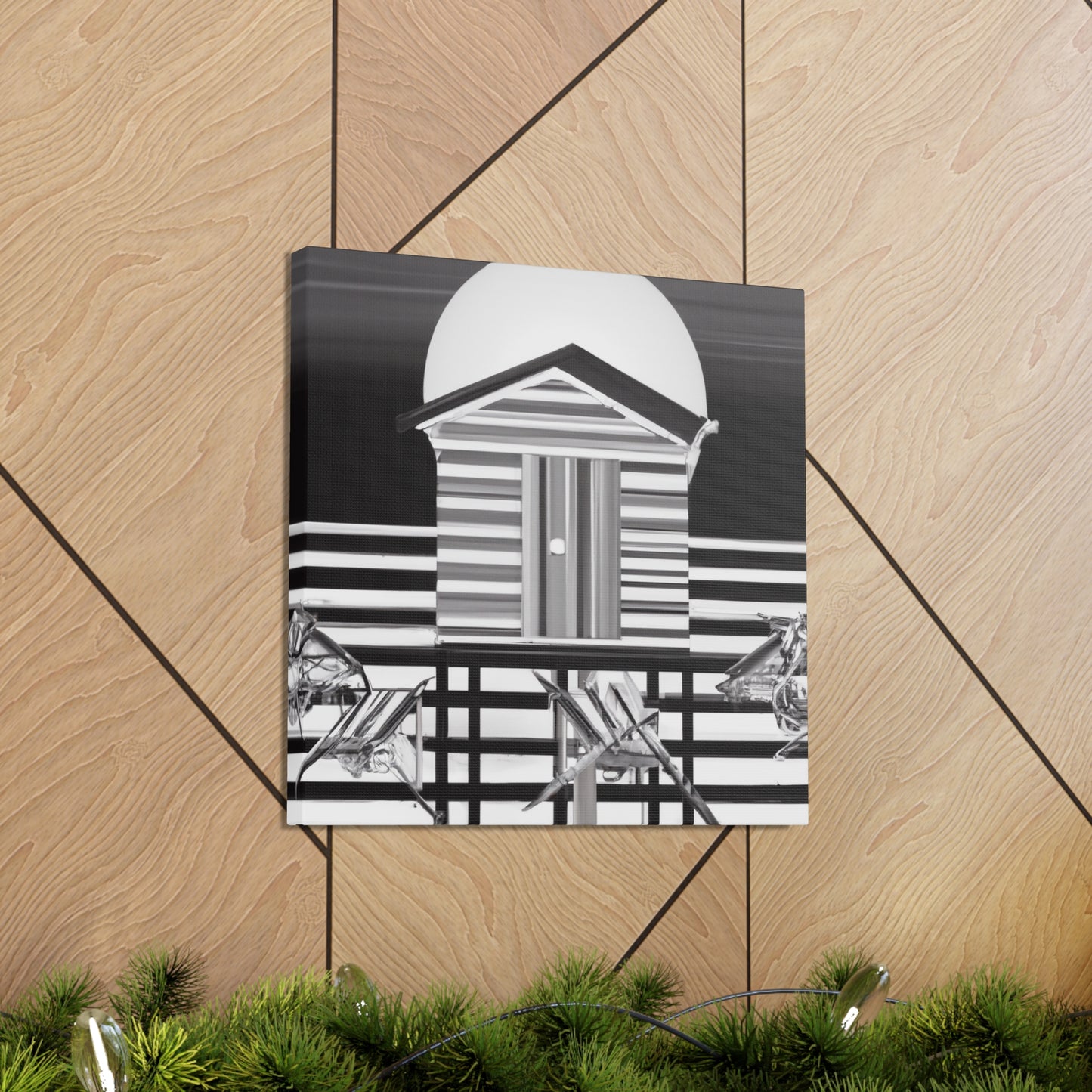 "Dawn on Beach Hut". - Canvas