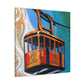 "Cable Car Sunset Scene" - Canvas