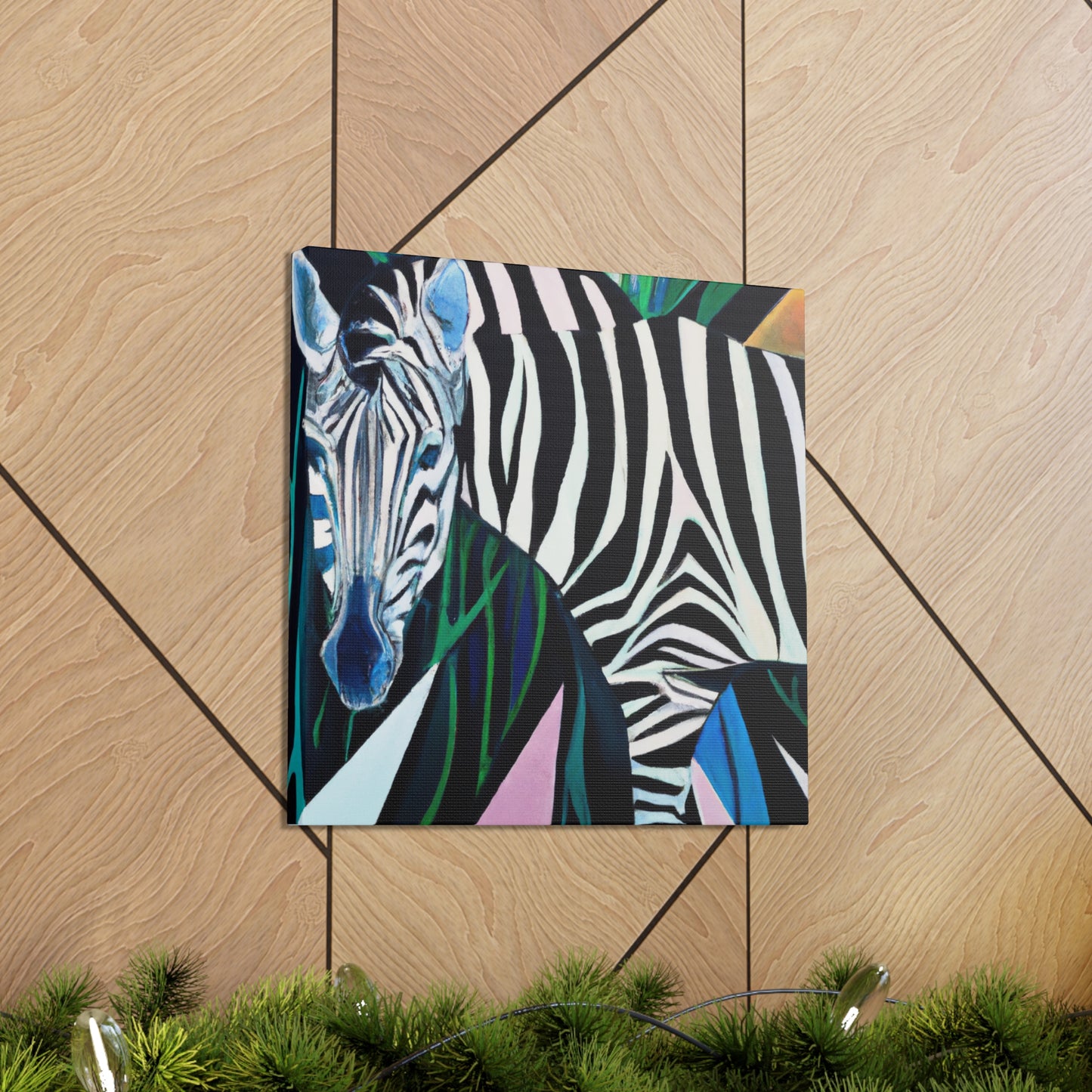 "Gilded Zebra Dance" - Canvas