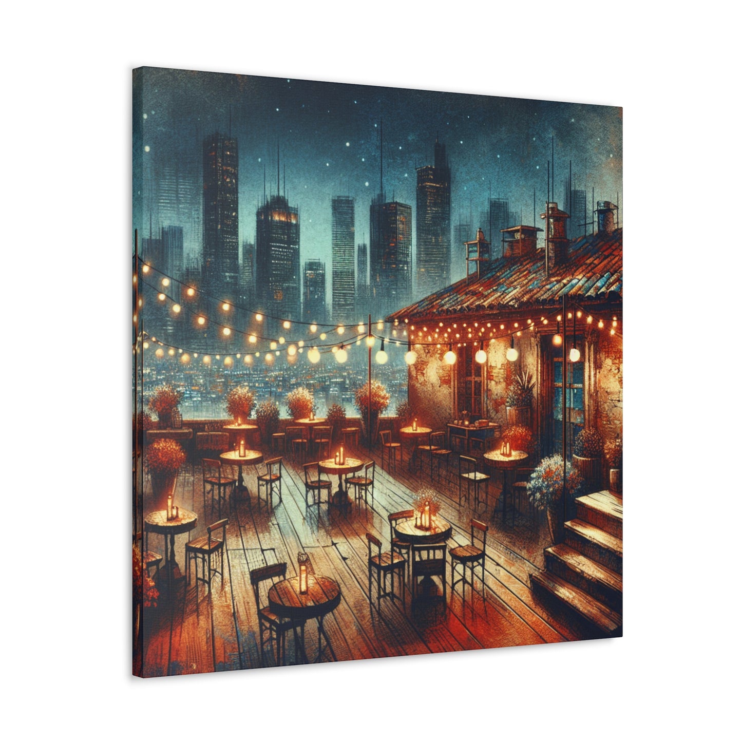 Midnight Revelry Beneath Stars - Canvas