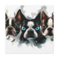 "Friendly Boston Terriers" - Canvas