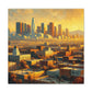 "Golden Eden: Cityscape Reverie" - Canvas