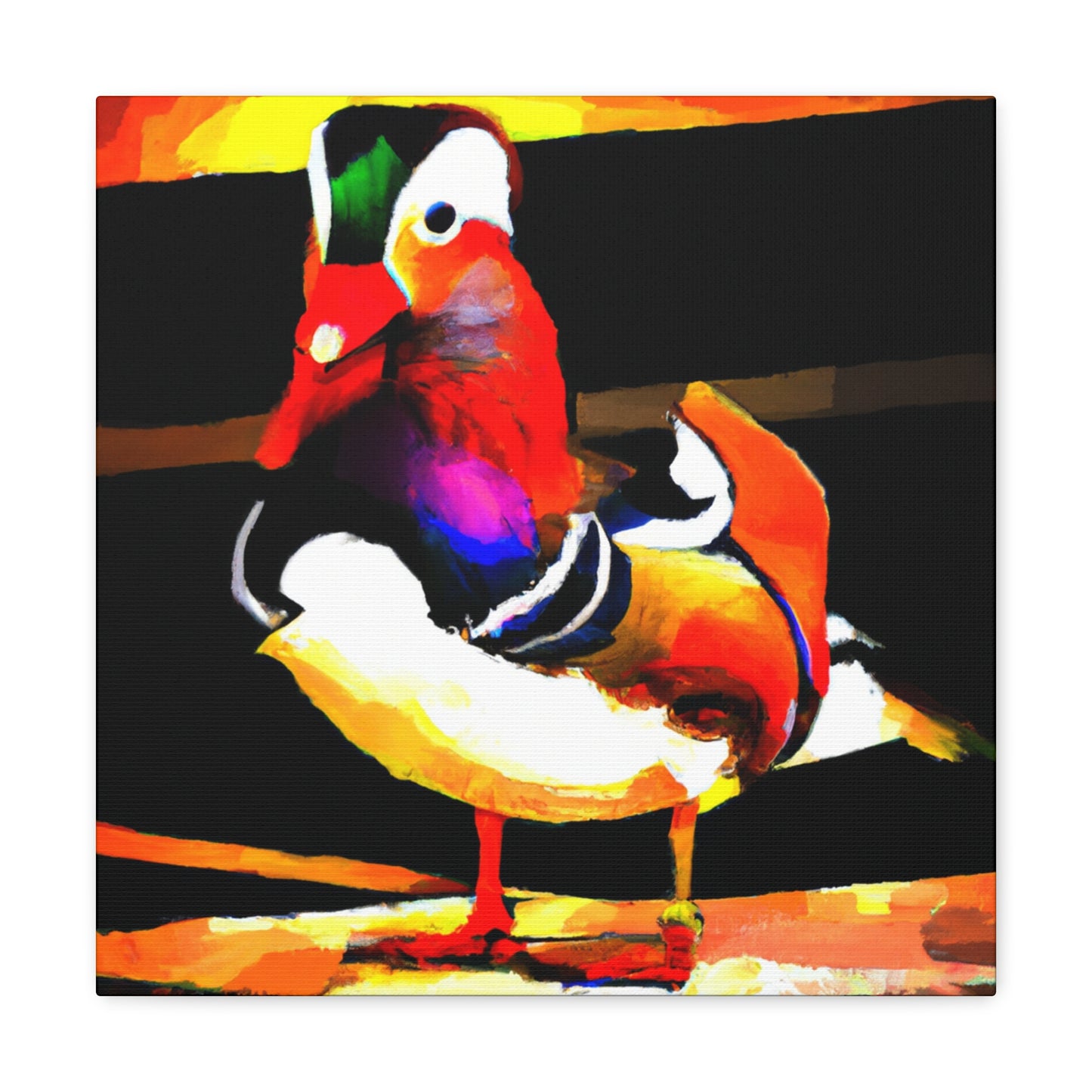 "Mandarin Duck Mural Majesty" - Canvas