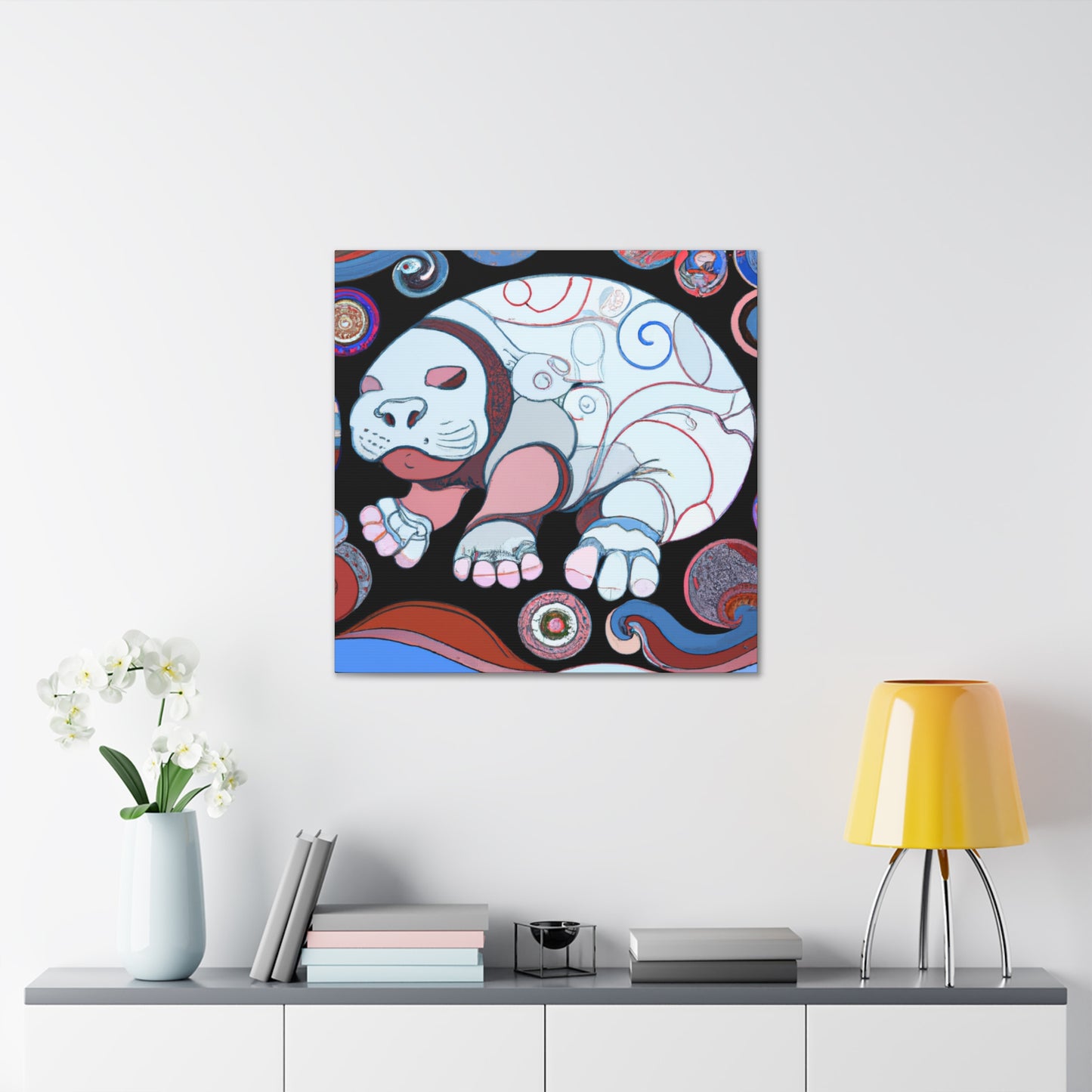 "Manatee's Moonlit Dream" - Canvas