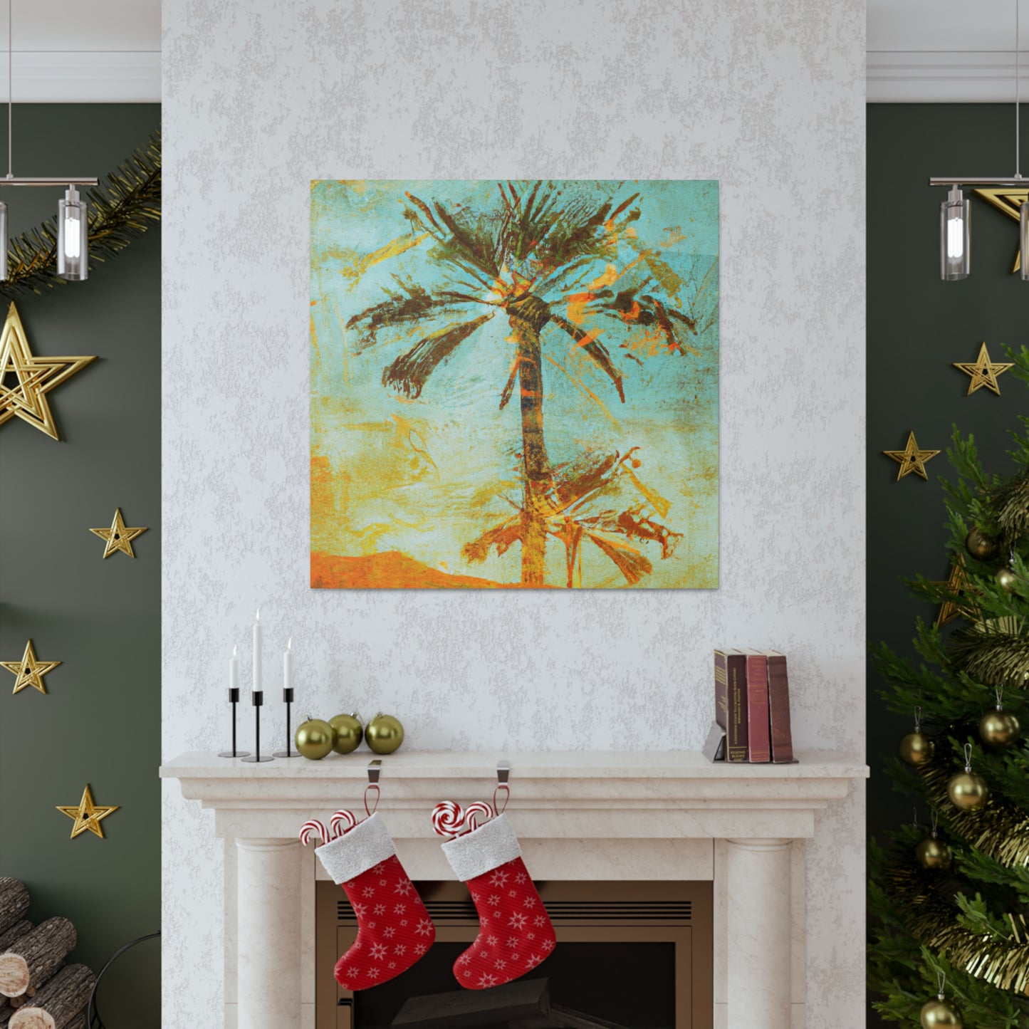 "Palm Trees at Sunset" - Canvas