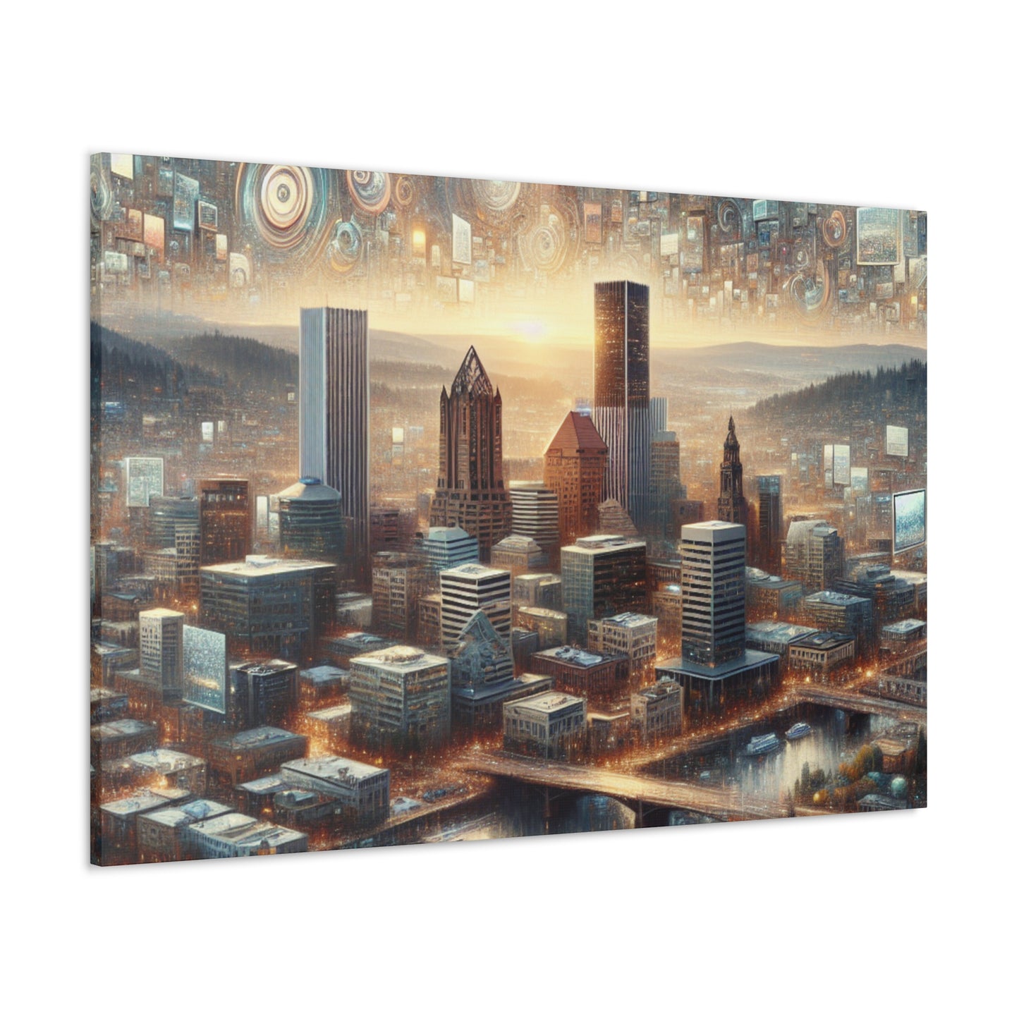 Serenity Amidst Cityscape - Canvas