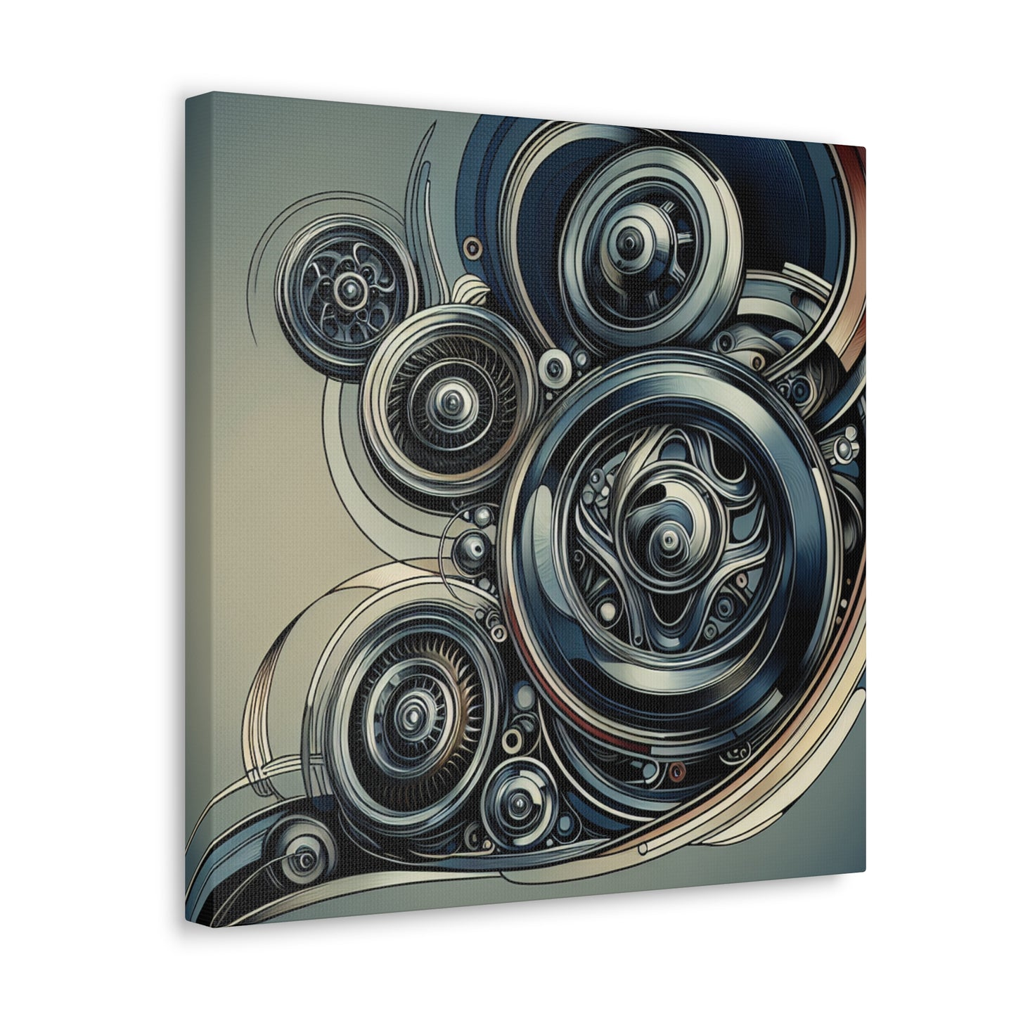 "Reflective Revolutions: Hubcaps" - Canvas