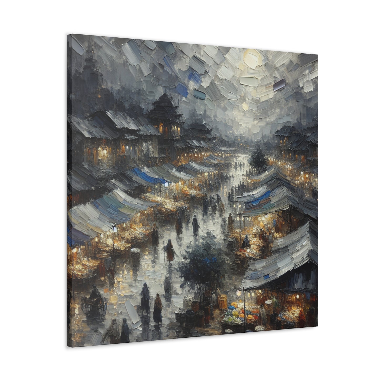 Moonlit Bazaar Serenade - Canvas