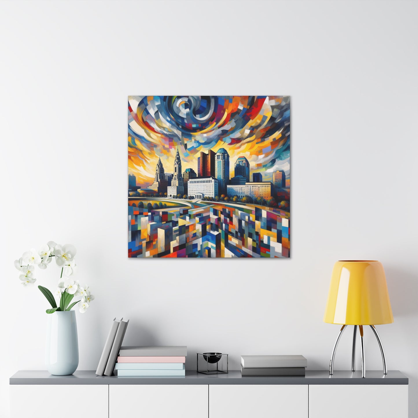 "Dynamic Dreamscape: Columbus Chronicles" - Canvas