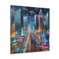 Neon Mirage Nightscape - Canvas