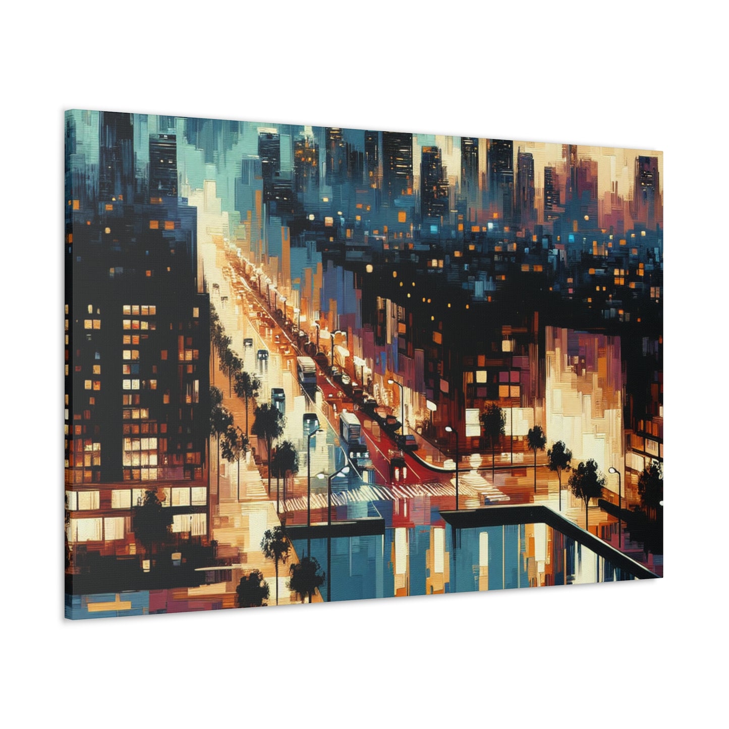 Midnight Metropolis Glow - Canvas