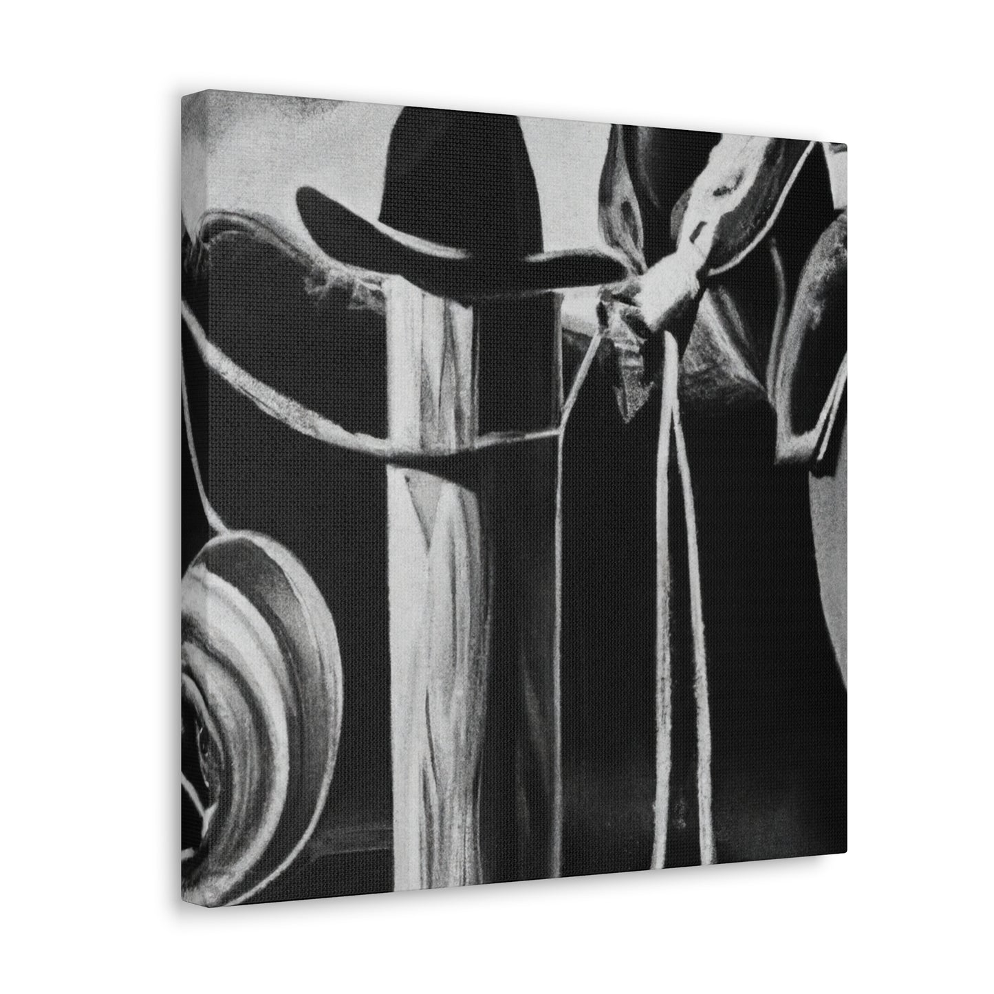 "Hitching Post Idyllic Scene" - Canvas