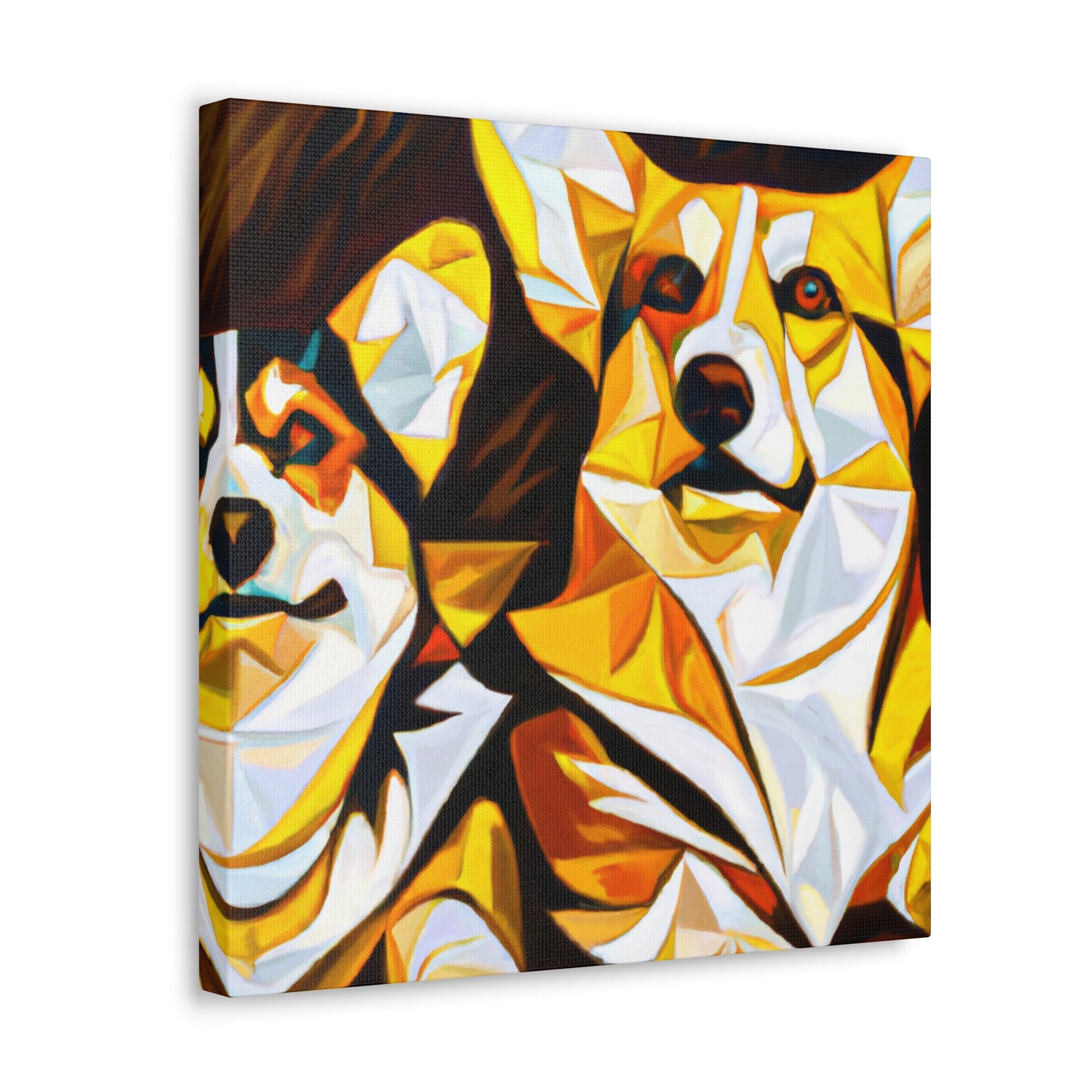 "Corgis in Art Deco" - Canvas