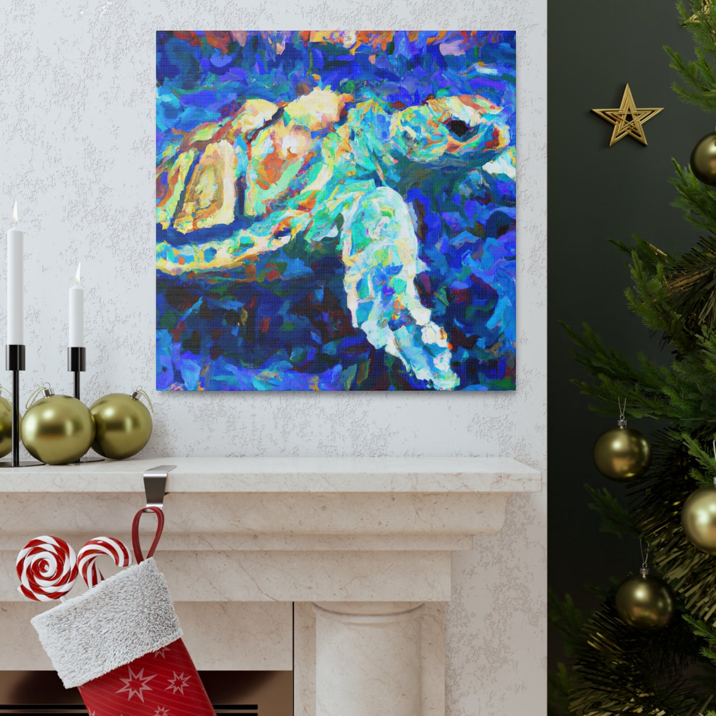 "Sea Turtle Impressionism" - Canvas