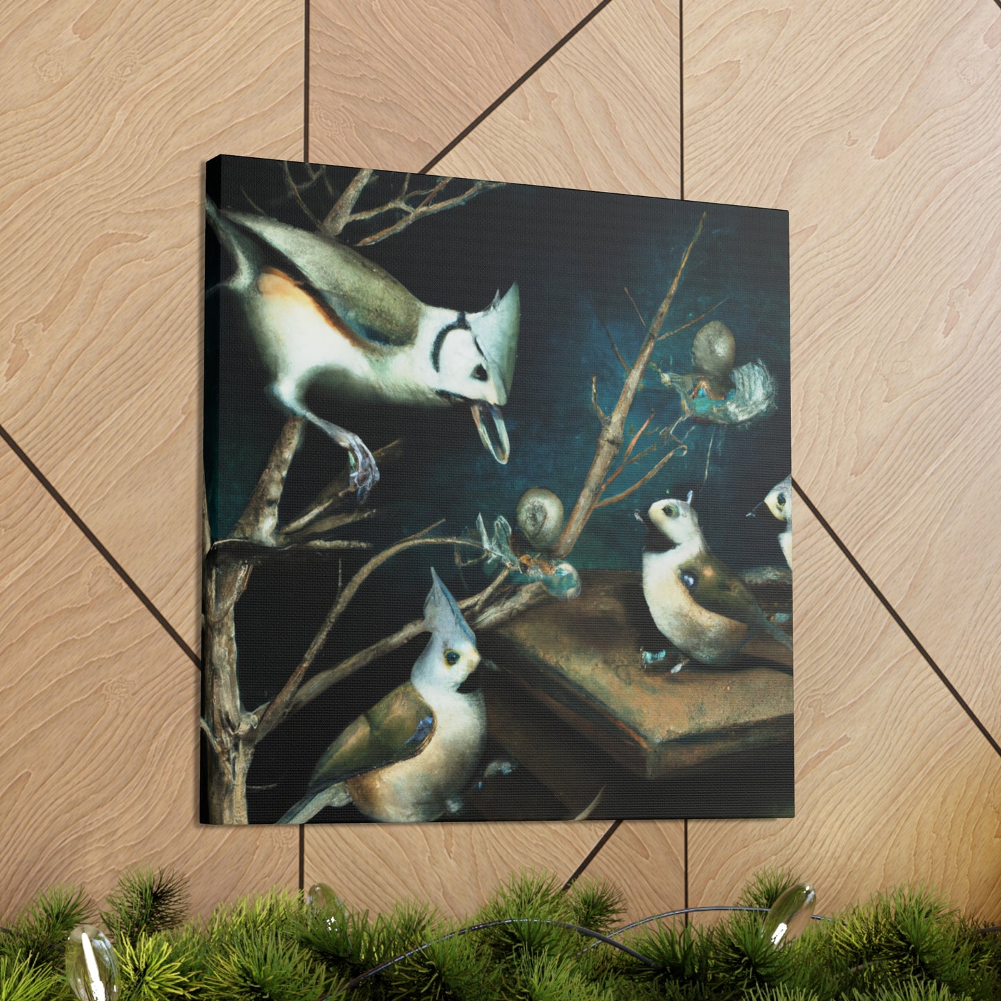 "Tufted Titmouse Utopia" - Canvas