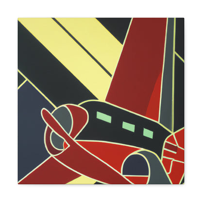 "Skyward Art Deco Plane" - Canvas