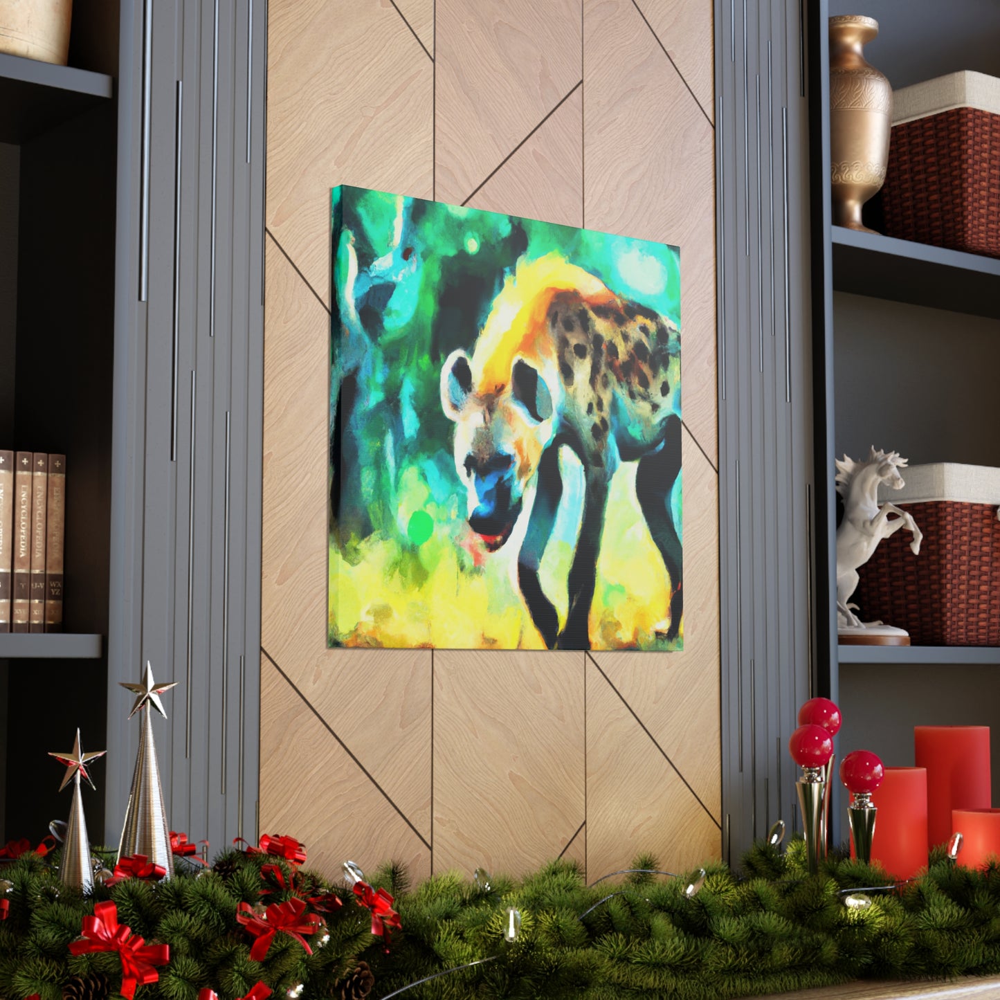 A Hyena's Illuminated Smile - Canvas