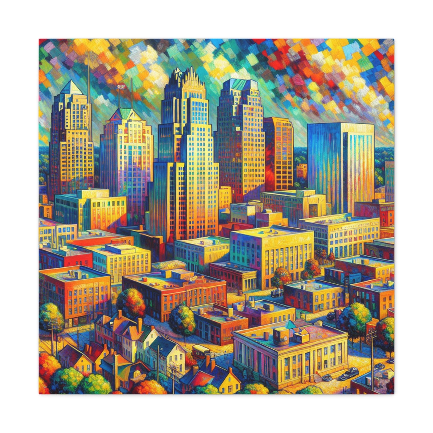 City in Vibrant Colors - Canvas