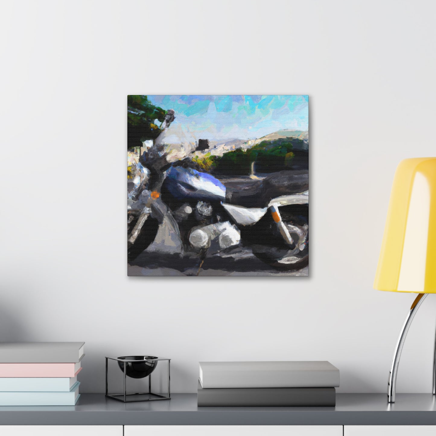 "Motorcycle: Hyperreal Vision" - Canvas