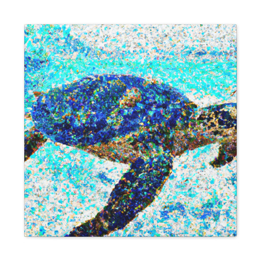 Sea Turtles in Pointillism - Canvas