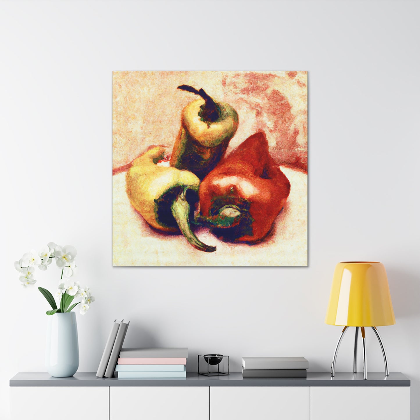 Peppers in Distortion - Canvas