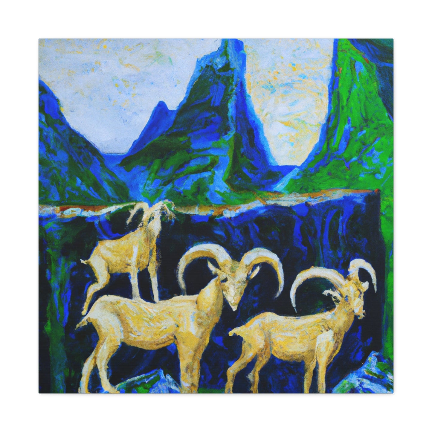 Mountain Goat Expressionism - Canvas