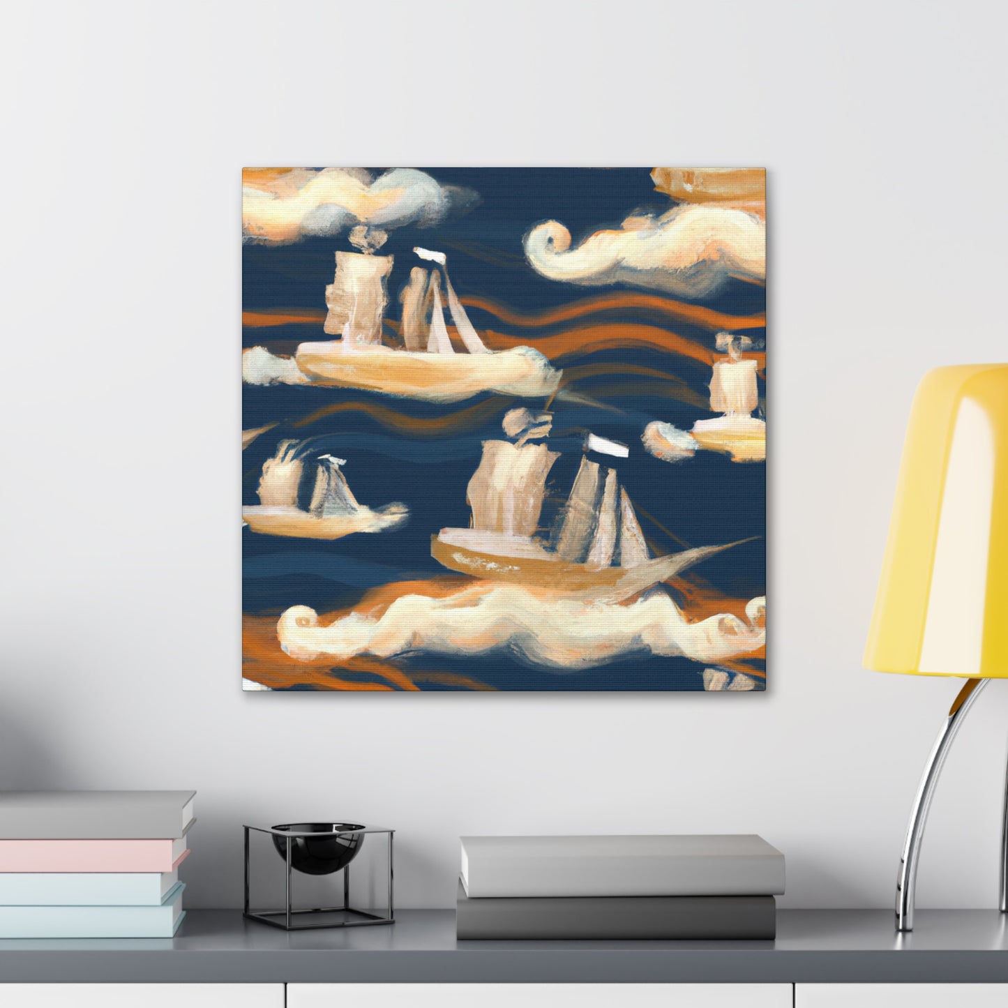 "Ship Riding Turbulent Waves" - Canvas