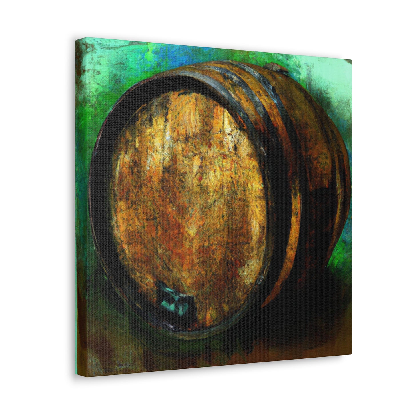 "Whiskey Barrels Glistening". - Canvas