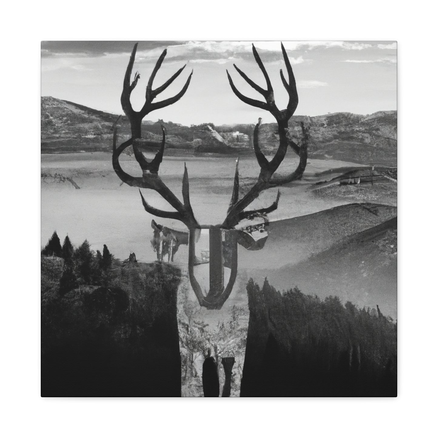 Deer in Steampunk Land - Canvas