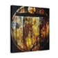 "Whiskey Barrel Glinting". - Canvas