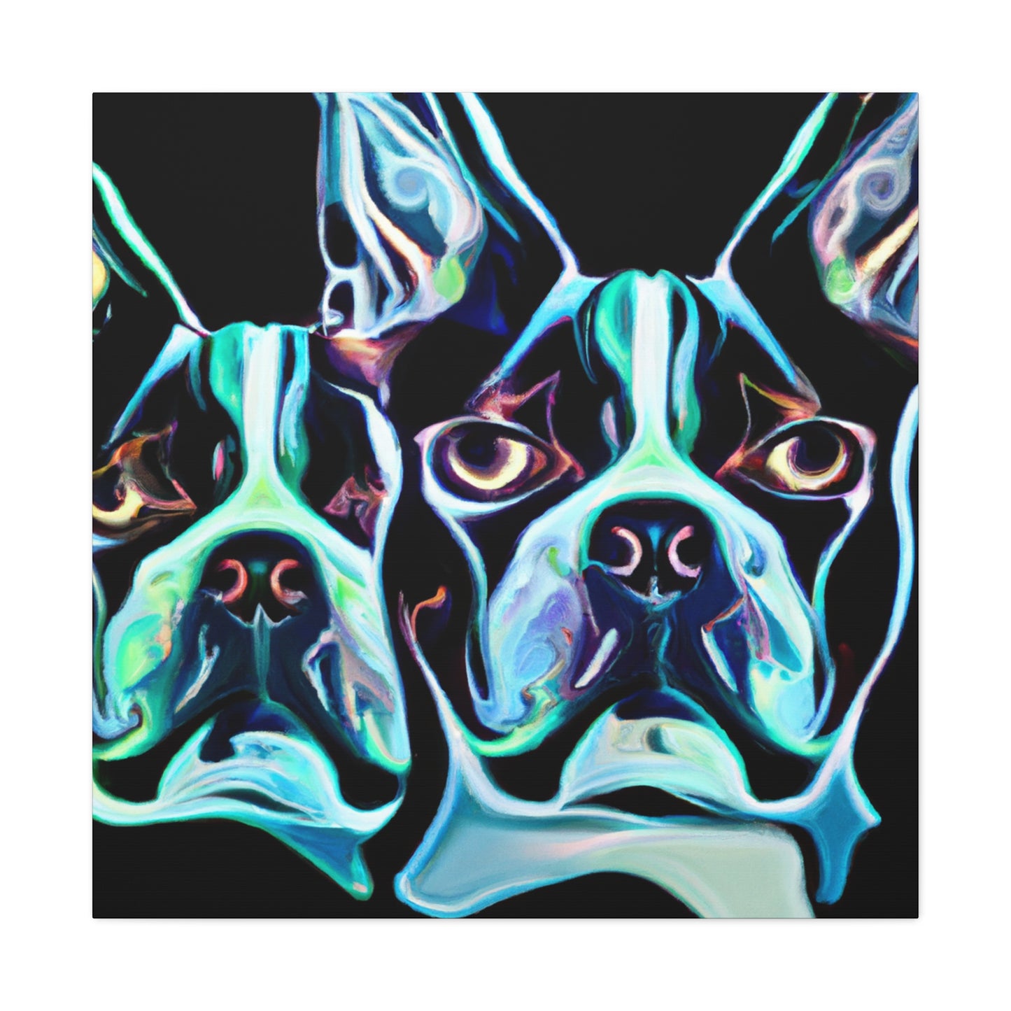 "Boston Terrier Bouquet" - Canvas