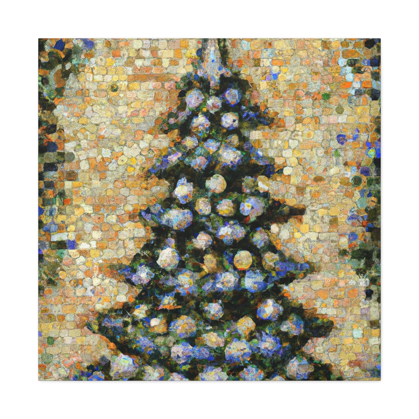 Christmas Tree Pointillism - Canvas