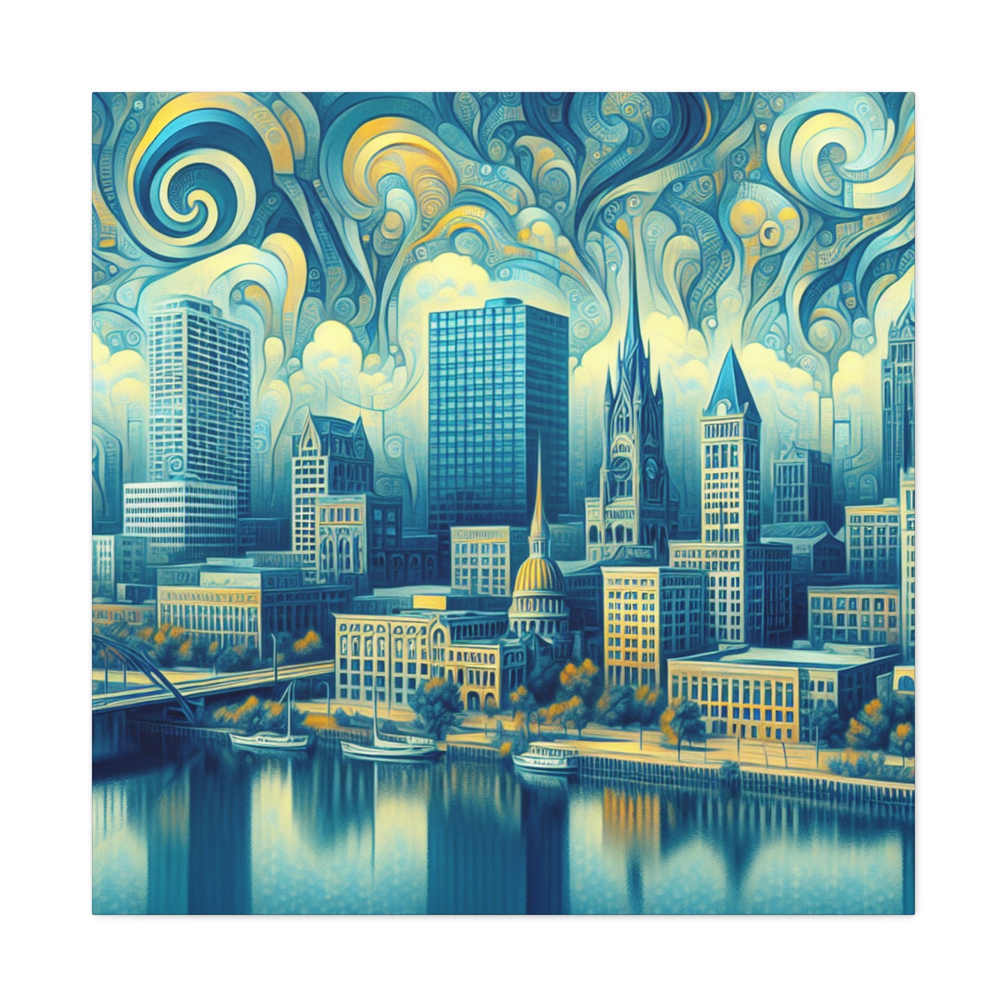 "Enigmatic Metropolis Unveiled" - Canvas