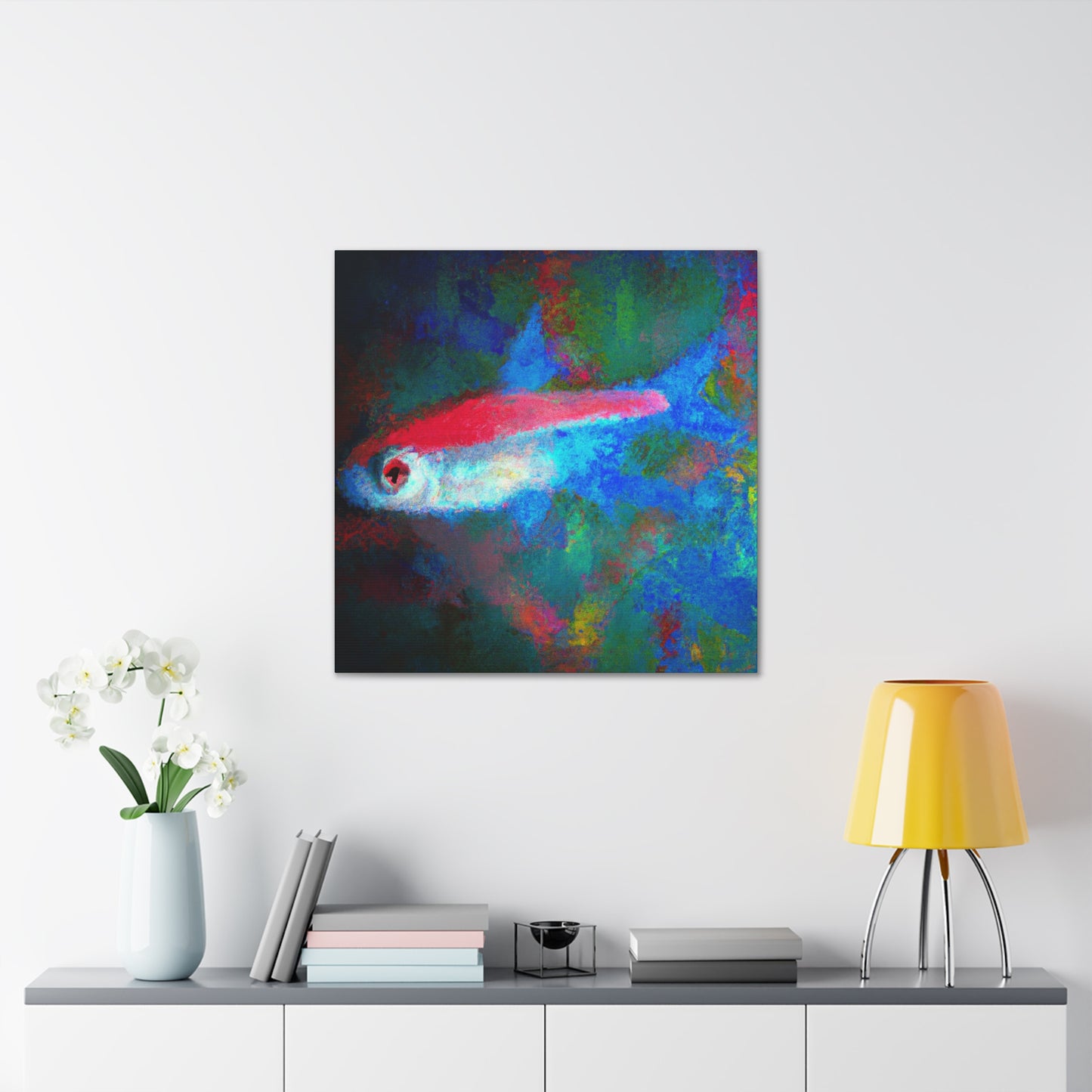 "Neon Tetra Impressionism" - Canvas