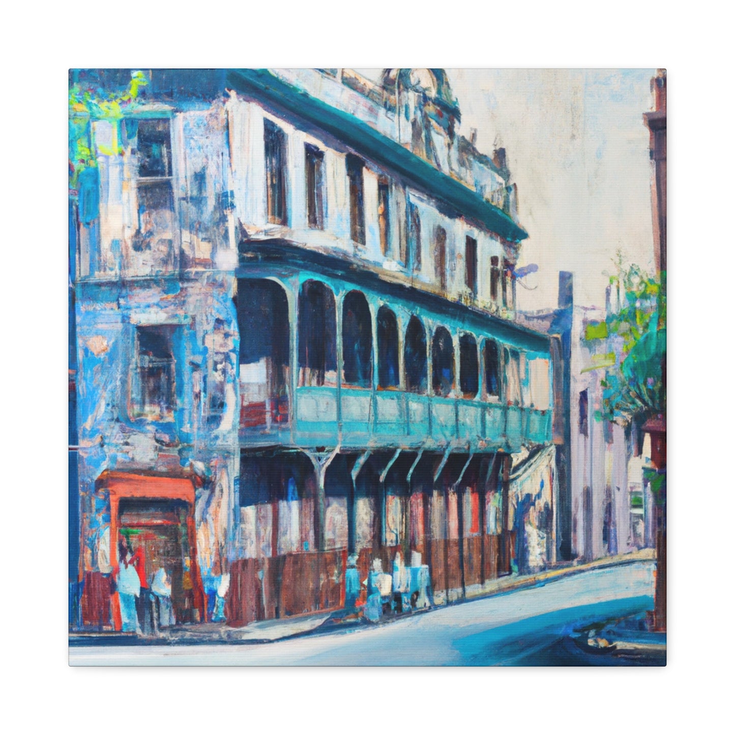 Colonial Street Mural - Canvas