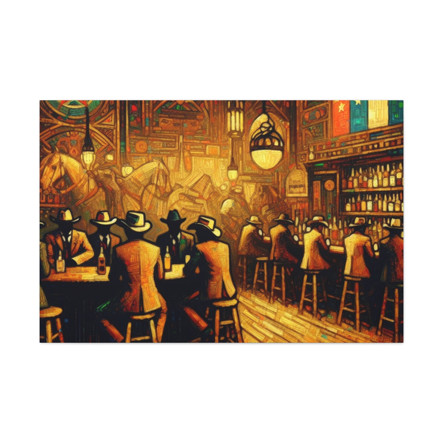 Western Saloon Scene - Canvas