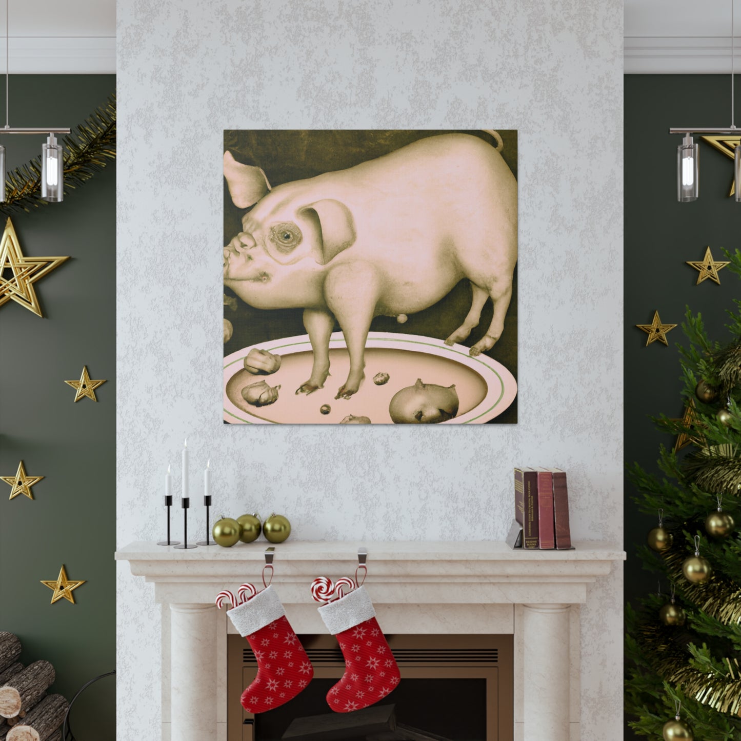 Pig with Grandeur. - Canvas